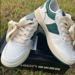 Shein- green and white sneakers